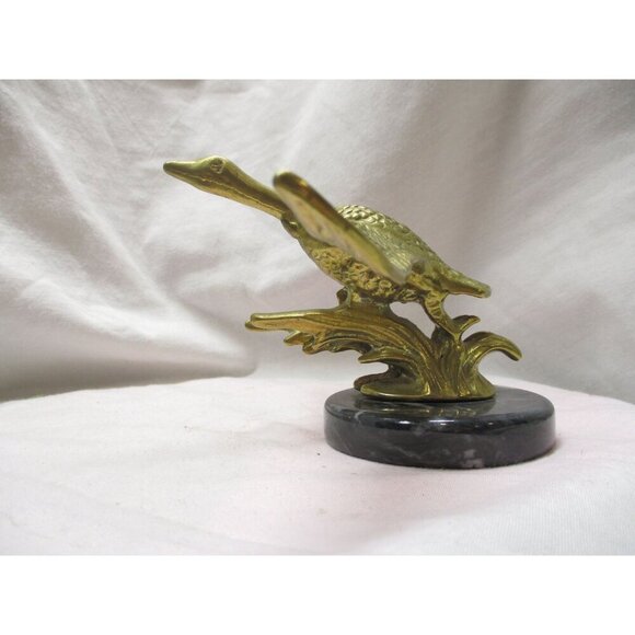 Goose figurine Brass, Bird Duck Flying Goose mid century nature lover, outdoorsy - Picture 4 of 6